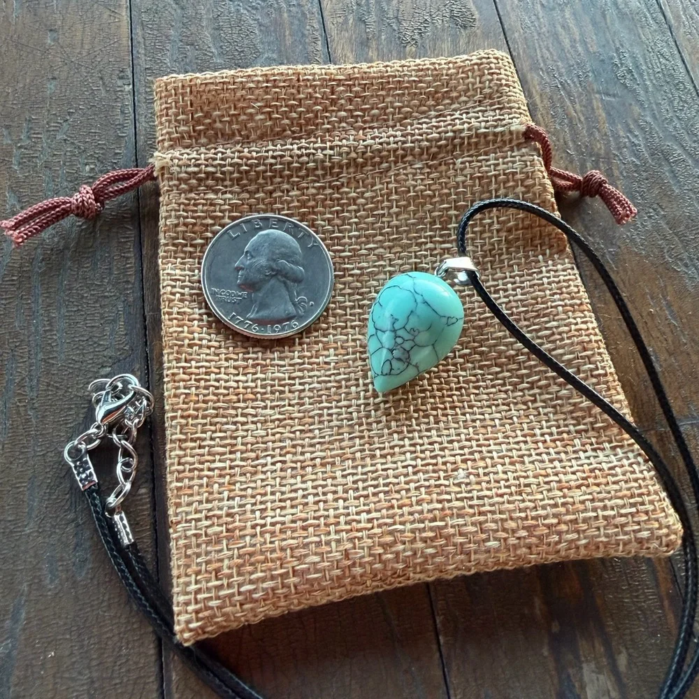 Blue Howlite Necklace | Imitation Turquoise | Boho Jewelry | Crystal Necklace